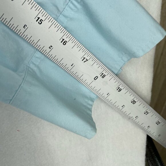 Style & Co Shirt Women's 22W Light Blue Collared 3/4 Sleeves Snap Button Stretch - Picture 4 of 10